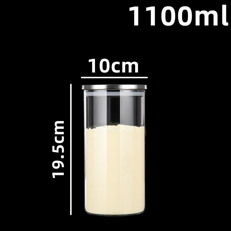 500/750/1100/1700 мл стеклянная круглая банка для хранения продуктов с крышкой из нержавеющей стали, домашний кофе в зернах, чайные зерна, закуски, резервуар для хранения фруктов