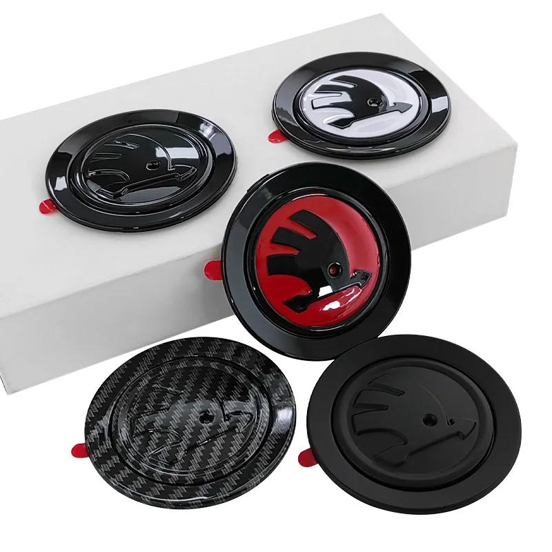 WMZW4 ABS Car Interior Steering Wheel Badge Emblem for Skoda Kodiaq Kamiq Karoq Superb Octavia Rapid Rapid Fabia Logo Auto Accessories