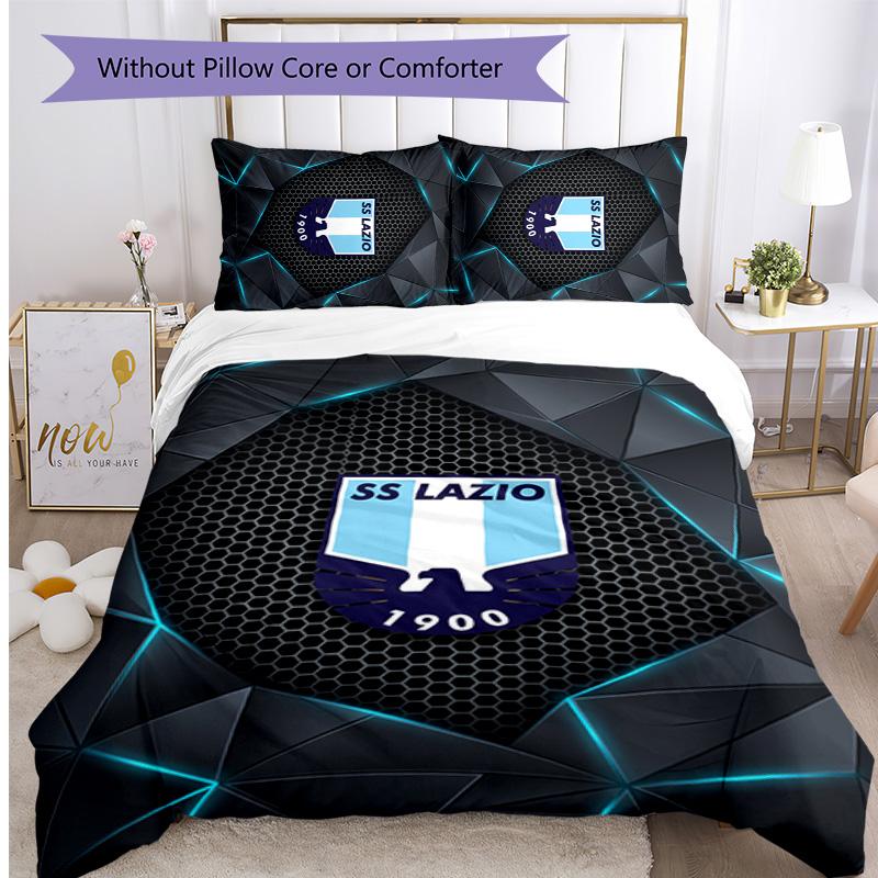 Lazio FC Printed 3PCS Bedding Set Breathable Duvet Cover with Pillowcases Decorative Bed Linen for Bedroom Home