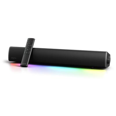 Светодиодная подсветка Sound Blaster GS5, Пространственный звук, Пиковая мощность 60 Вт, Bluetooth/Оптический/Аналоговый входы, Пульт дистанционного управления в комплекте, Игровая звуковая панель для ПК SP-SBGS5