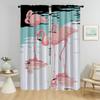 Flamingo Curtains Child Room Blackout Curtain for Room 2 Panel Shades Halloween Decoration Partition Tulle for Bedroom Living