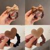 Bow Hair Tie Women's Elastic Plush Ponytail Holder