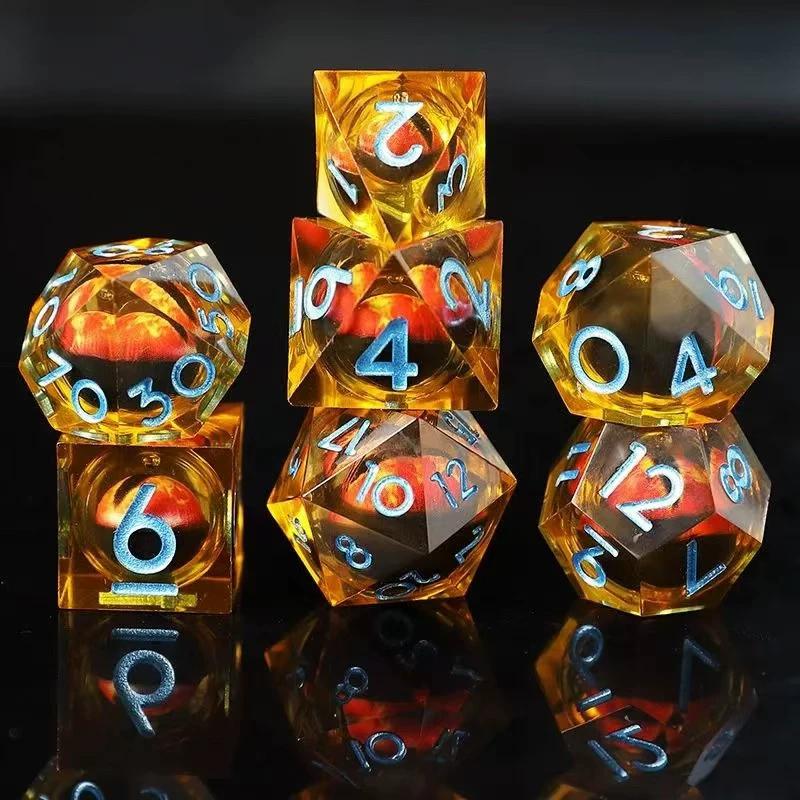 Pointed Resin Longan Movable Baldur's Gate Dice Set Dungeons & Dragons Board Game DND Cthulhu Running Group