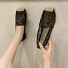 Korean Version Mesh Hollowed Out Single Shoe 2024 Summer New Breathable Small Fragrance Soft Sole Comfortable Lace Women's Shoes