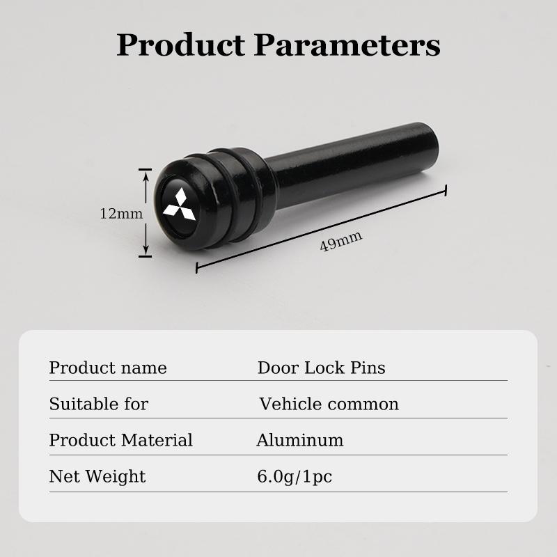 2/4pcs Aluminum Alloy Car Door Lock Pin Styling for Mitsubishi Mirage Lancer 9 10 ASX L200 Colt Pajero Outlander Eclipse UG2