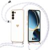Чехол для Samsung Galaxy A36 5G - Ударопрочный силиконовый, защита от царапин, с ремешком - Белый