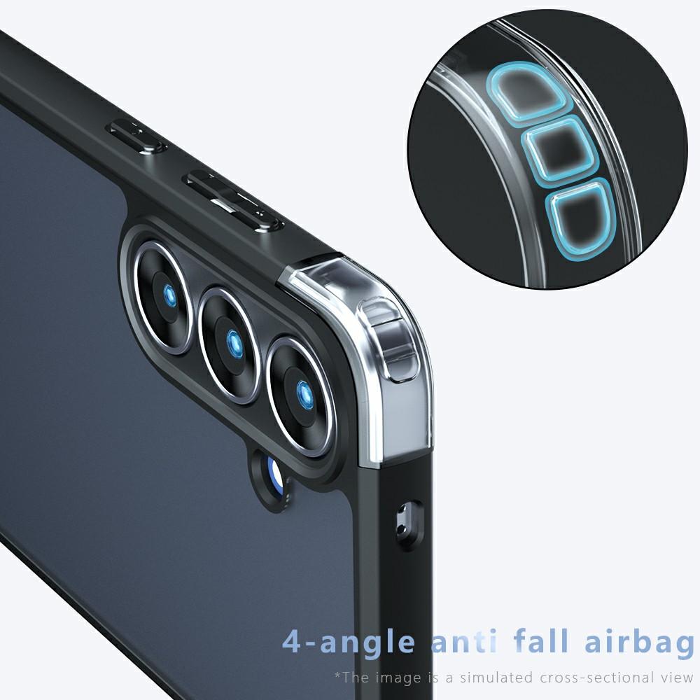 For Samsung Galaxy S25 FE Case Skin-Touch TPU + PC Matte Phone Back Cover, Transparent Black