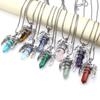 Women Necklace Natural Stone Hexagonal Pyramid Wing-Shaped Pendant Necklace For Women Birthday Gift Chain 60 CM