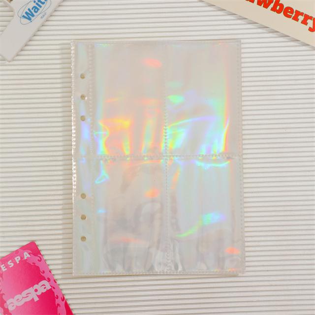 10pcs Laser Star 3/5inch Po Album Inner Sleeves Kawaii A5 Binder Refill Pockets Sleeves Toploader Pocards Notebook Diary
