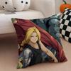 FFullmetal Alchemist Brotherhoo Cushion Cover Linen Pillow Case Soft Breathable Protective Couch Room Decoration