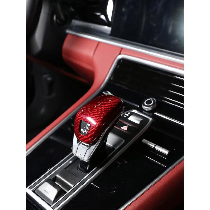 Real Carbon Fiber Car Interior Gear Shift Gear Head Cover Trim For Porsche Panamera 971 2017-2023 Auto Accessories