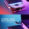External Disc Drive with Color Lighting USB3.0 and Type C Port Fast Speed 24X Burning Reader Wide Compatibility
