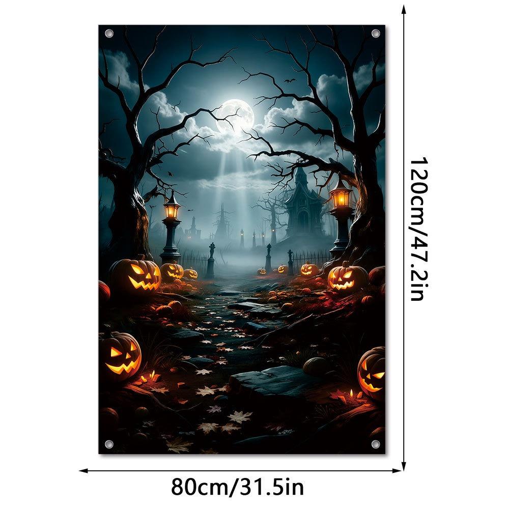 Large Size Fake Window Banner Hanging Design Horror Hanging Cloth Home Decoration