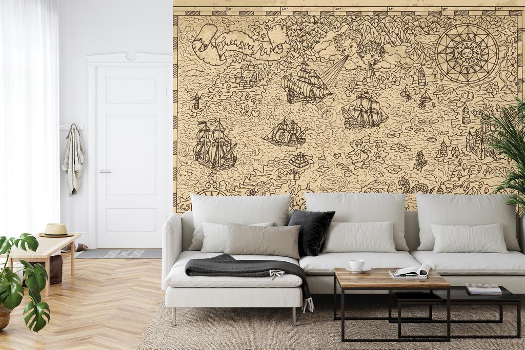 Photomural Treasure Map Washable Fleece 400x280