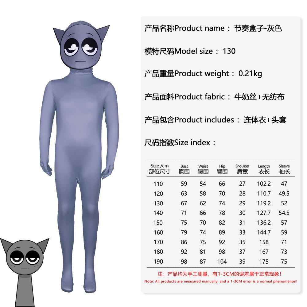 Adult Kids Sprunki Incredibox Cosplay Costume 2025 Monster Horror Game Jumpsuit Halloween Bodysuit
