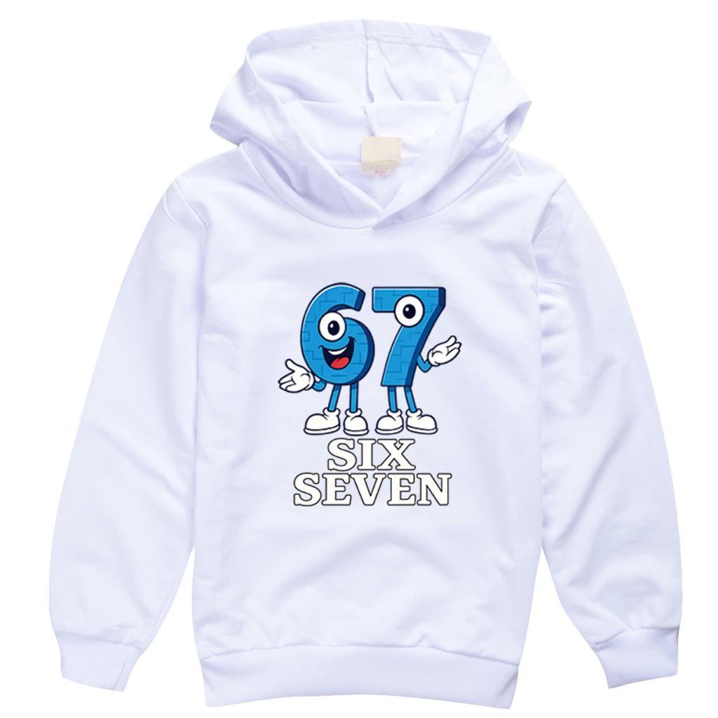 9194 Детский Худи с принтом Steal a Brainrot 67 Six Seven, повседневный, с длинными рукавами