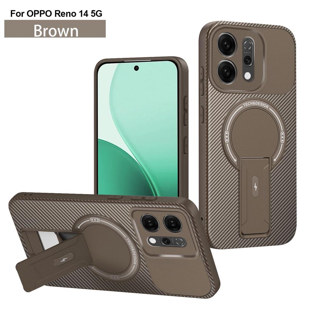 Магнитный чехол-подставка из углеродного волокна OPPO Reno для Reno14PRO, 14F, 13F, 12, A6PRO, A5X, A3X