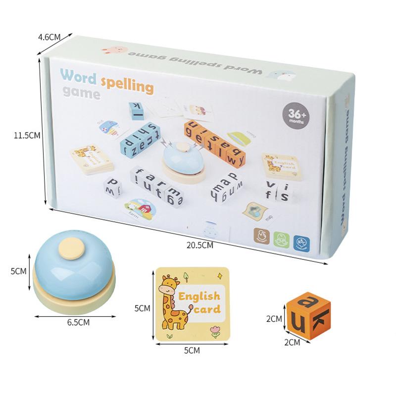 Creative Wooden Spell Word Toy Letter Cognitive Challenge Memory English Word Game Learning Educational Toy For Children Kids