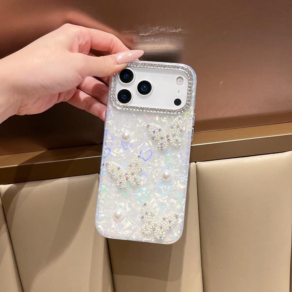 Shell Pattern Pearl Butterfly iPhone 17 Pro Max Case iPhone 16 Premium Protective Cover Elegant Design