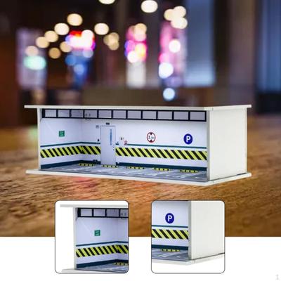 1:Модель гаража для автомобилей масштаба 1/64 с LED подсветкой витрины, литые колеса, витрина для куклы