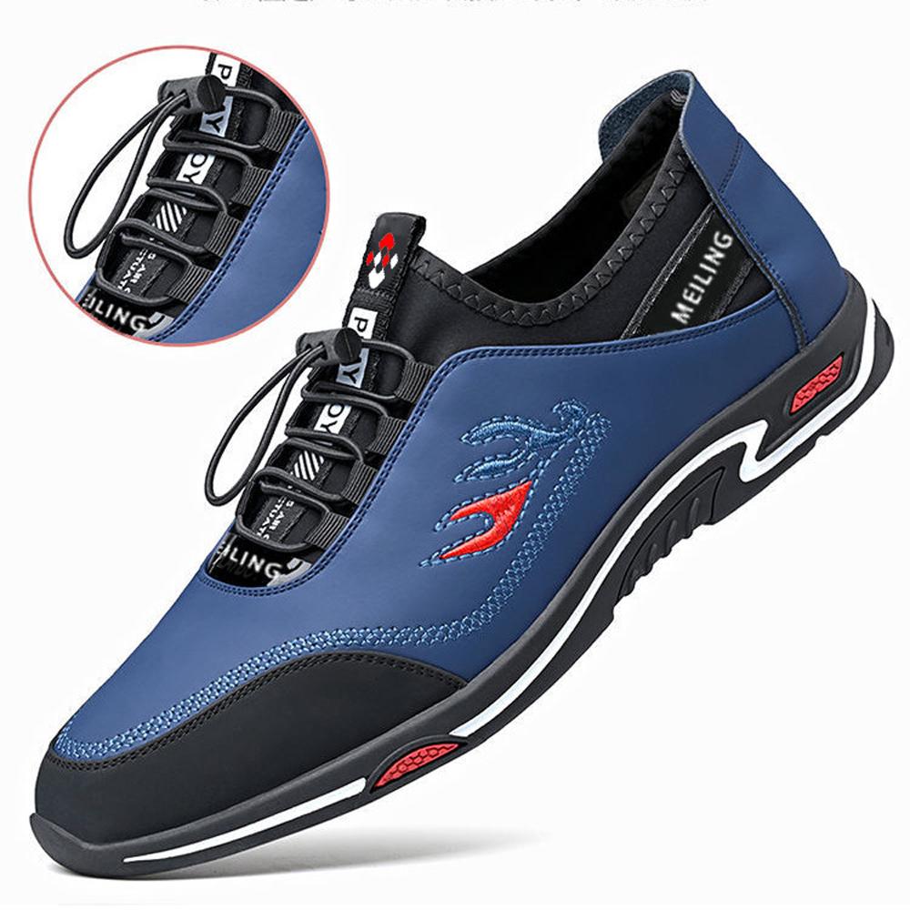 Casual Shoes Breathable Leather Shoes Front Lacing Shoes for Men Business Simplicity