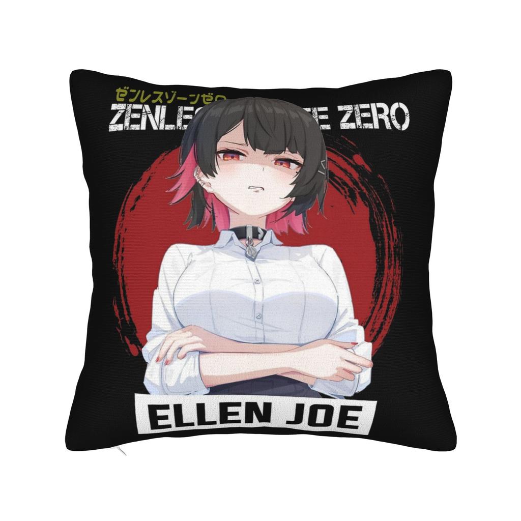 Zenless Zone Zero Ellen Joe Chibi Head Morcaworks Pillowcase Soft Polyester Cushion Cover Decoration Pillow Case Cover Car