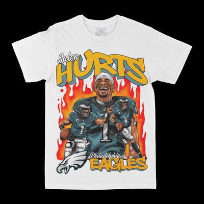 Jalen Hurts Football Player Unisex Cotton TShirt Streetwear Vintage Philadelphia Eagles White
