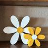 2 Pcs 3D Daisies Decorations Wooden Rustic Flower Centerpieces Freestanding Flower Ornaments Shelf Sitter for Nursery Bedroom or Living Room