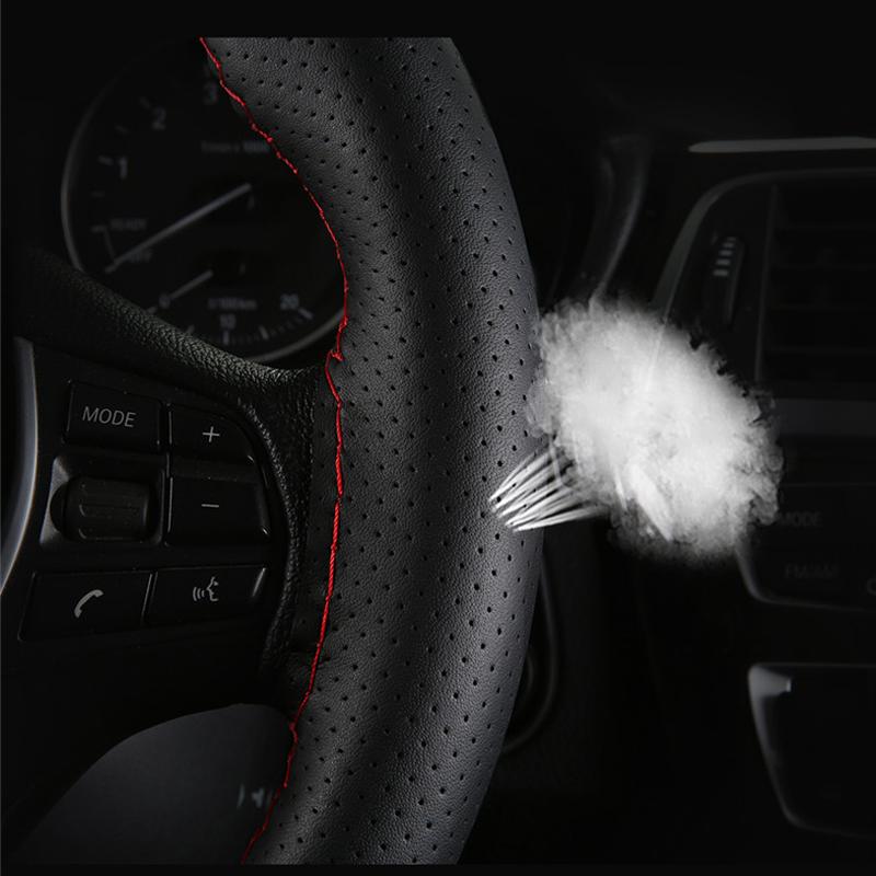 38 см чехол на руль автомобиля искусственная кожа сращивание противоскользящий плетеный чехол для руля с игольчатыми нитками
