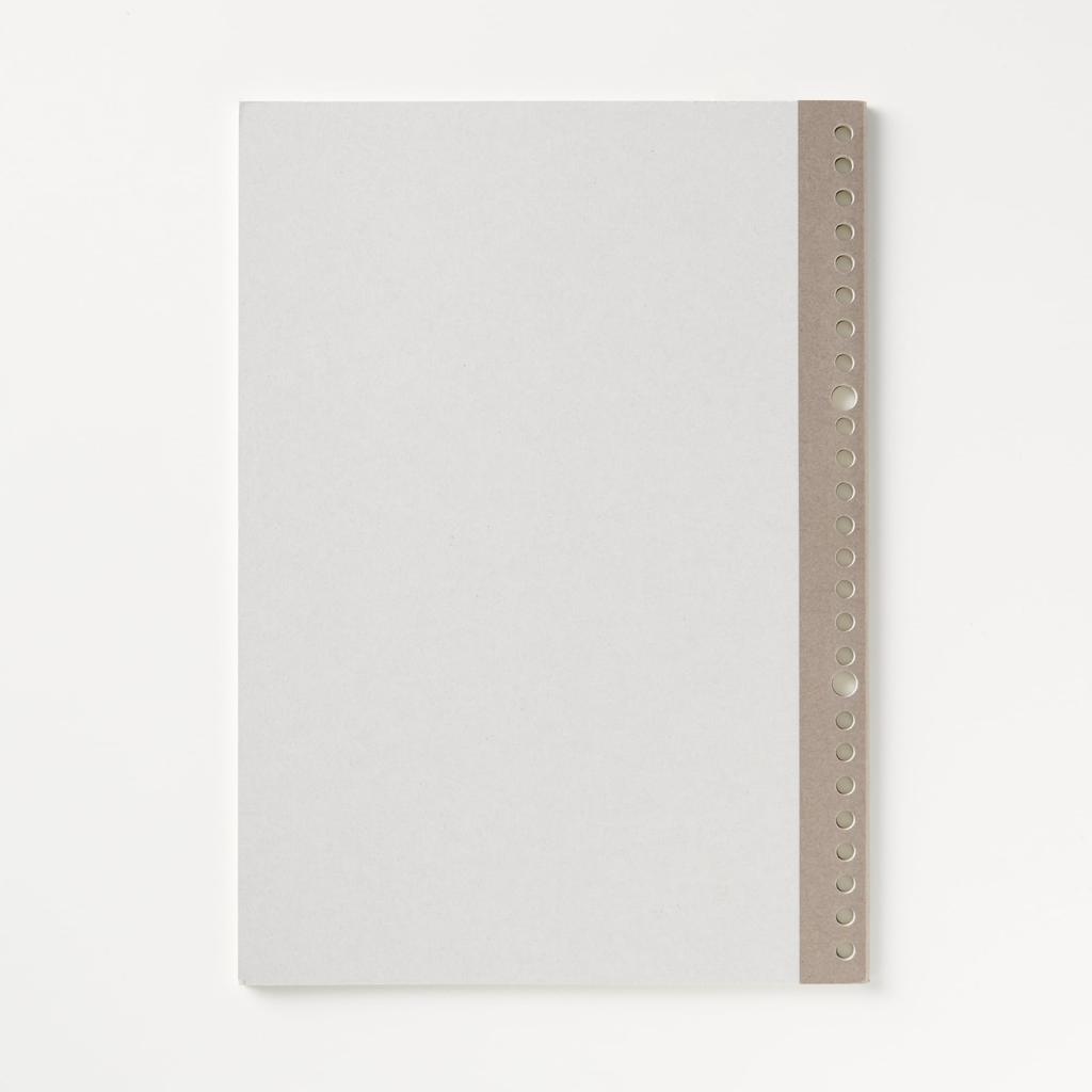 MUJI Peelable 5mm 26 50 NAA93A9A Notebook-Style Loose-Leaf Paper, Gray, B5, Grid, Holes, Sheets,