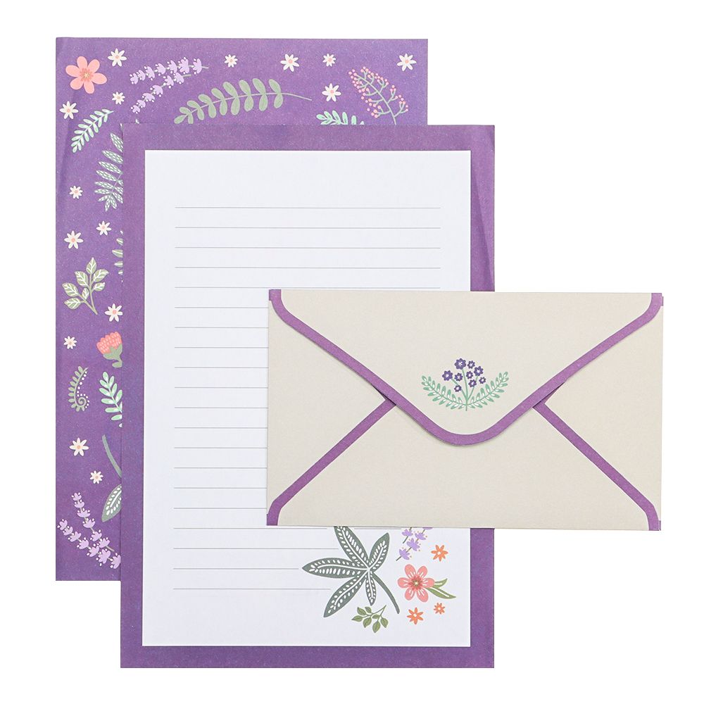 Pattern Flower Printing Letter Stationery With Envelopes 3PCS Writing Paper 6PCS Variety Designs