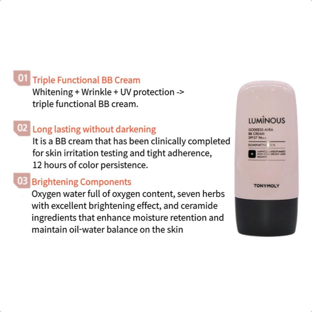Tonymoly Сияющий BB-крем «Аура Богини» 45 г SPF37 PA++