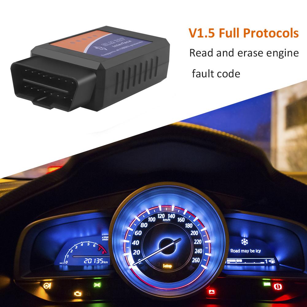Мини Elm327 Bluetooth OBD2 V1.5 Elm 327 V 1,5 OBD 2 автомобильный диагностический инструмент сканер Elm-327 OBDII адаптер автоматический диагностический инструмент