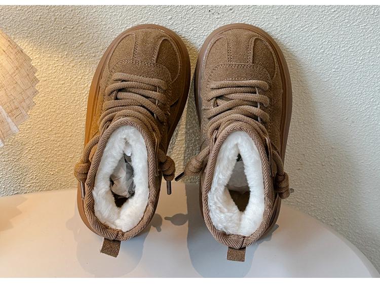 2025 Зимние плюшевые утепленные детские сноубутсы - Теплые, Универсальные, Нескользящие, Хлопковые ботинки на мягкой подошве