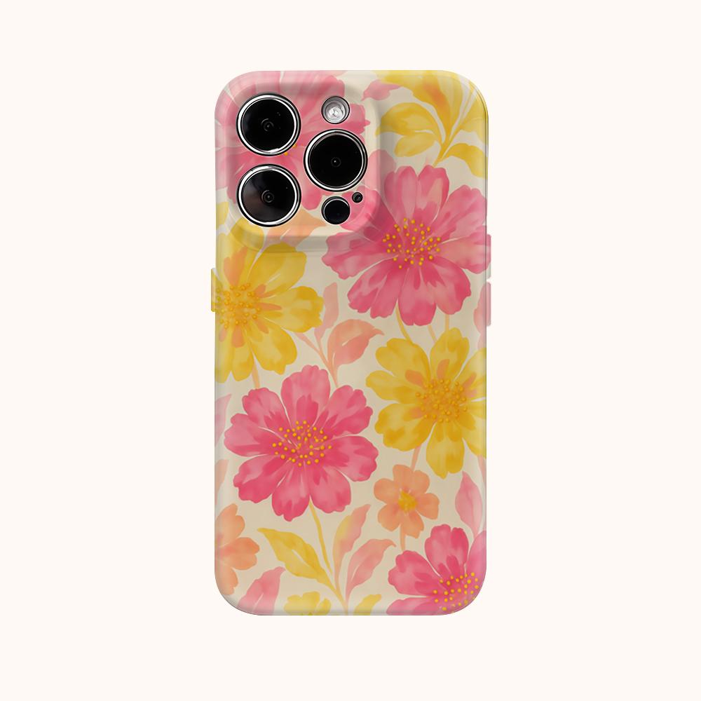 Golden Bloom Bliss Phone Case for IPhone 16 15 14 13 12 11 X XS XR XSMAX 7 8 Pro Max Plus Double-layer Back Cover