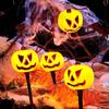 Solar Halloween Pumpkin Pathway Light Decorations LED Halloween Pumpkin Stake Lights Set of 5 Lighted Outdoor Pumpkin Lawn Lamp