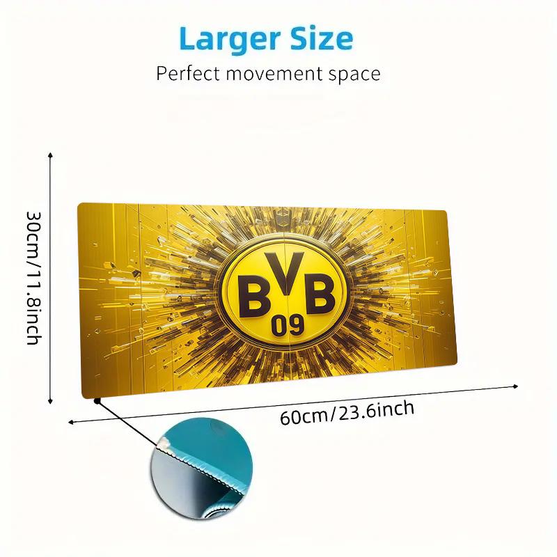 Borussia Dortmund2 Print  Cushion Non-slip Laptop Tablet Big Mousepad XXL Mat Mini PC Playmat With Lock edge