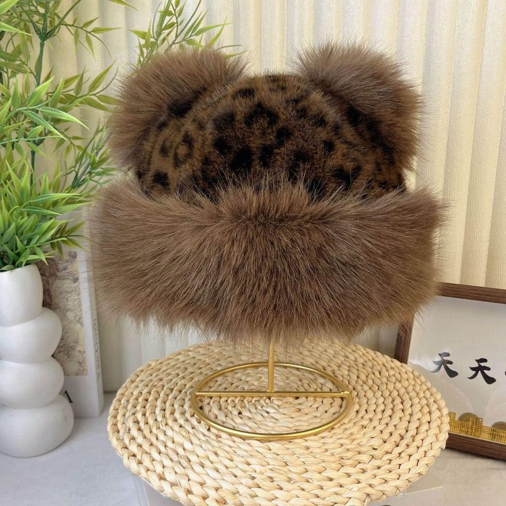 Cold Panama Cap Warm Winter Hat New Fluffy Fur Bucket Hat  Chrismas Gifts