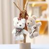 Bear Shawl Teddy Plush Keychain Cartoon Animal Doll Decoration Bag Gift Pendant