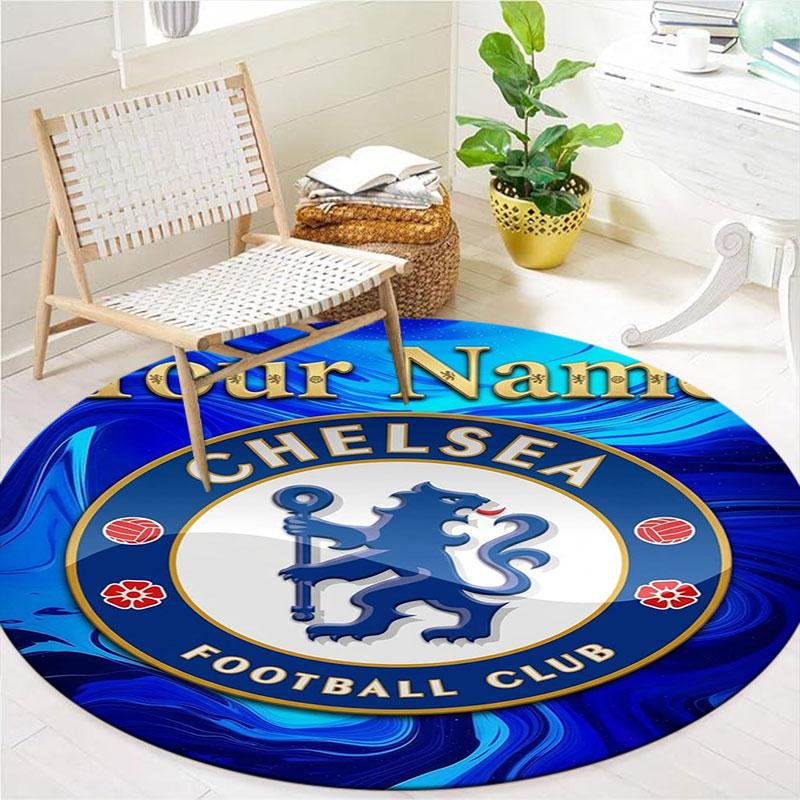 Chelsea F Custom Name Round Area Rug,Carpet Rug for Living Room Bedroom Sofa Playroom Decor,Non-slip Floor Mat