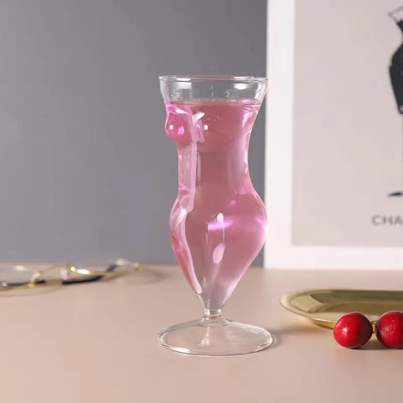 Creative Glass Cocktail Cup Bar Mixing Cup Set Martini Champagne Wine Cup Bird Body Bear Globe Drink Cup Party