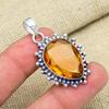 Ослепительный медовый топаз драгоценный камень кулон ручной работы из стерлингового серебра 925 пробы на День памяти