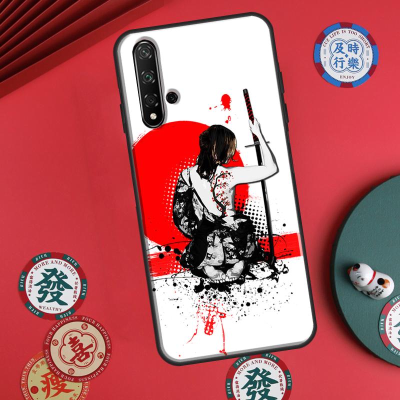 Чехол Аниме Девушка Самурай для Huawei P20 P40 P30 Lite P60 Pro Nova 12s 11i 12i 10 9 SE 5T Y91 Y90 Y60 Y70 Y72 Y61