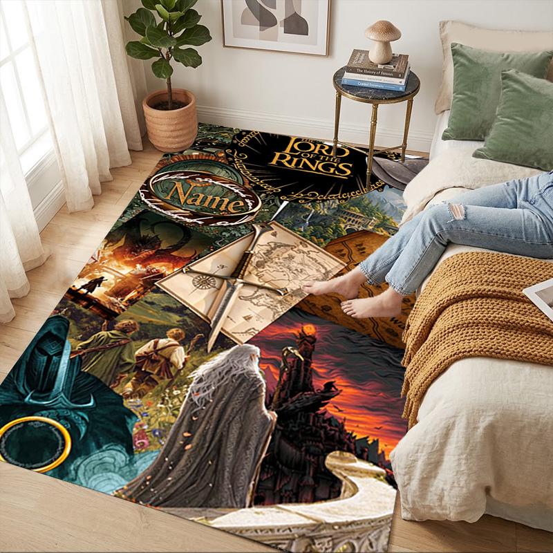 Custom Lord Rings Area Rug Living Room Nonslip Soft Carpet For Bedroom Game Playroom Sofa Office Home Decor Doormat Christmas Gift C103100