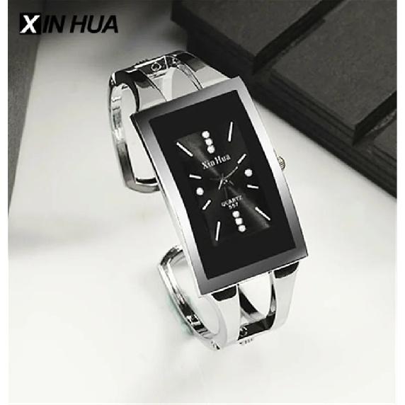 Women Bracelet Watch Xinhua Quartz Wristwatch Crystal Fashion Silver Casual Drop Ship Stainless Steel Relojes Mujer Bangle Clock