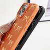 Чехол для телефона из ТПУ с рисунком банта и текстурой из кожи для iPhone 16 Pro Max 15 Pro 14 13 12 11, однотонный матовый, ударопрочный, тонкий, мягкий чехол-бампер