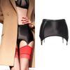 Масло Блестящий Сатин Подвязки Черное Мини Бодикон Платье С 4 Ремнями Металлические Зажимы Для Чулок Pole Dance Готическая Юбка Белье Пояс