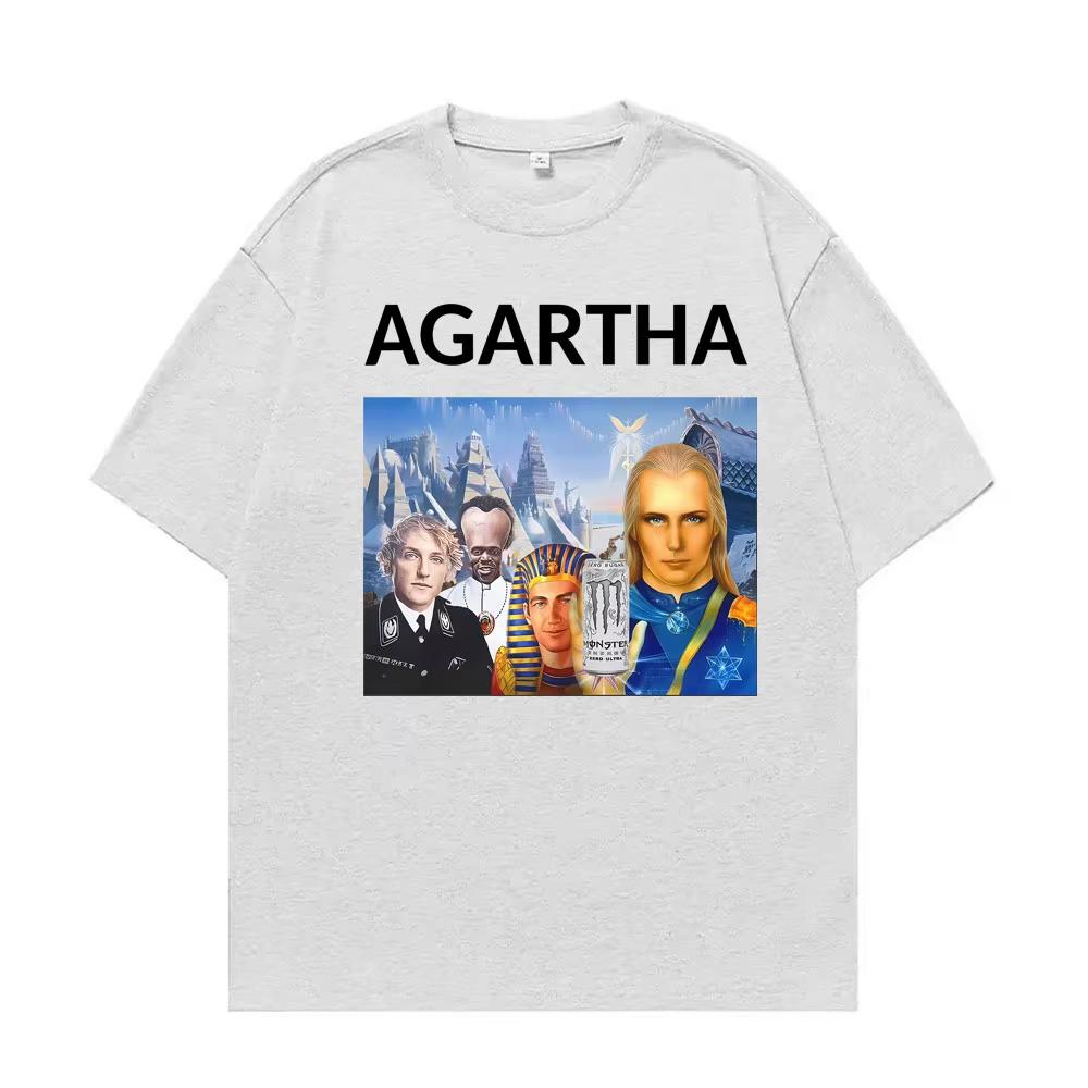 HollowEarth Agartha Meme Graphic T Shirts Unisex Women Hip Hop Vintage Style T Shirt Summer new Short Sleeve Comfort Tshirts