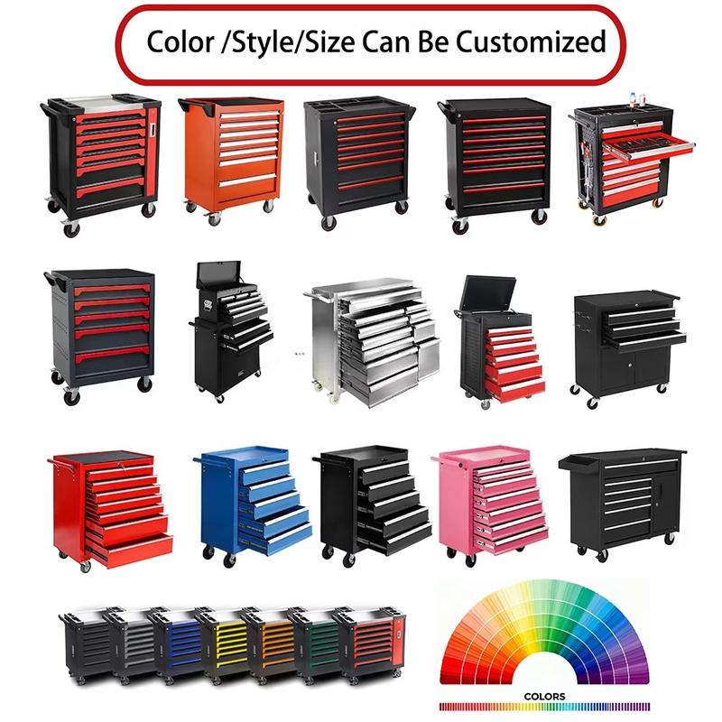 Customized Tool Storage Trolley Cabinet Workshop Garage Storage Tool Cart Trolley with Handle Four Wheels