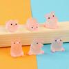 6Pcs Kawaii Mini Resin Cartoon Pig Miniatures Terrarium Figurines Diy Handmade